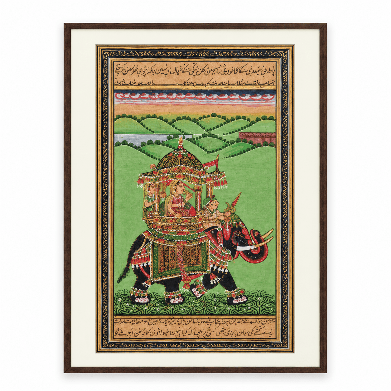 Mughal Queen on Elephant Painting | Handmade Royal Howdah Scene