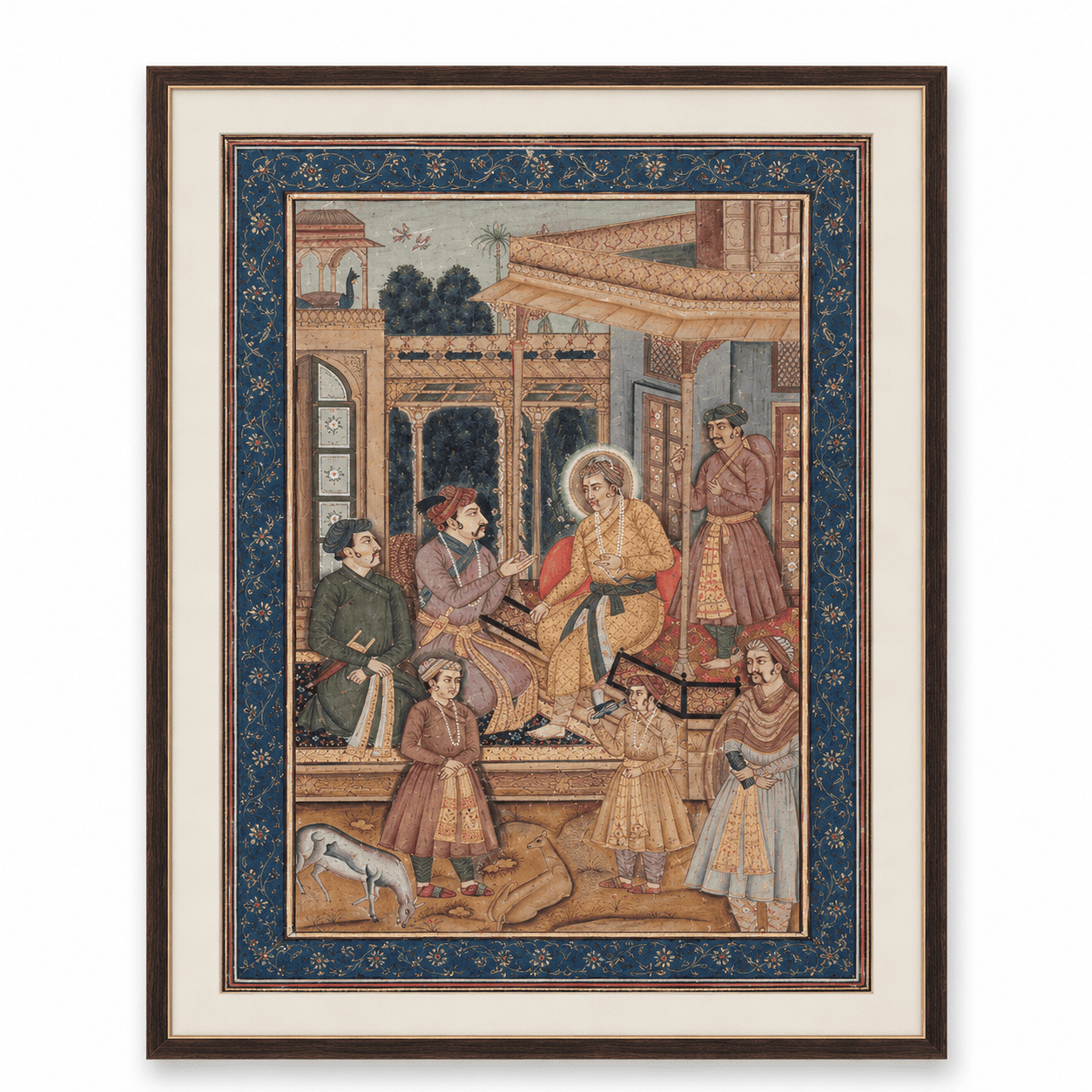 Akbar Visited by Jahangir and Daniyal | Handmade Mughal Miniature Reproduction