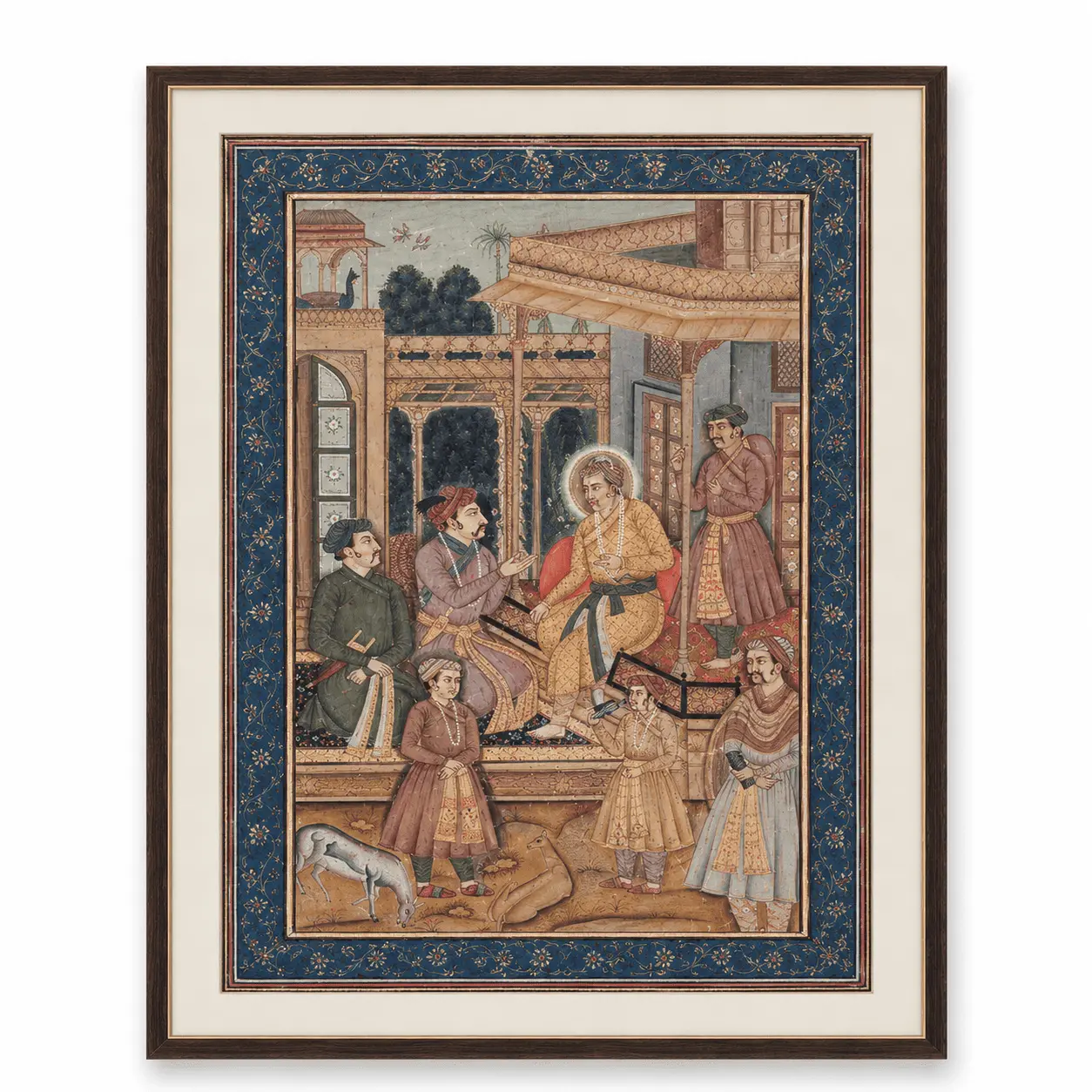 Akbar Visited by Jahangir and Daniyal | Handmade Mughal Miniature Reproduction