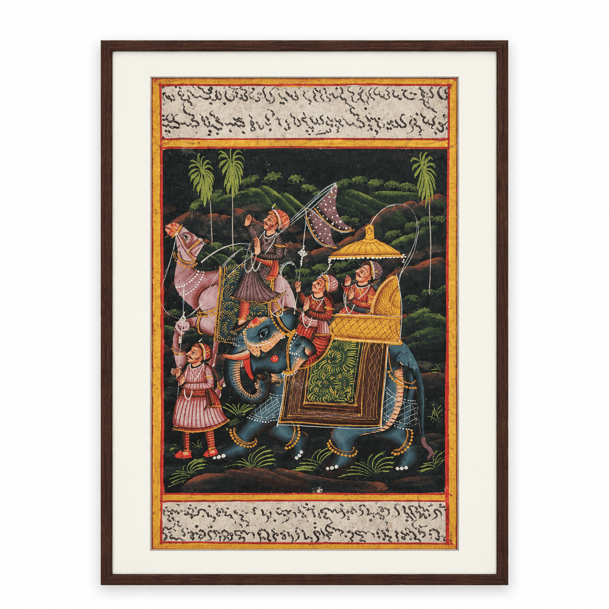 Mughal Elephant & Camel Procession Painting | Handmade Miniature