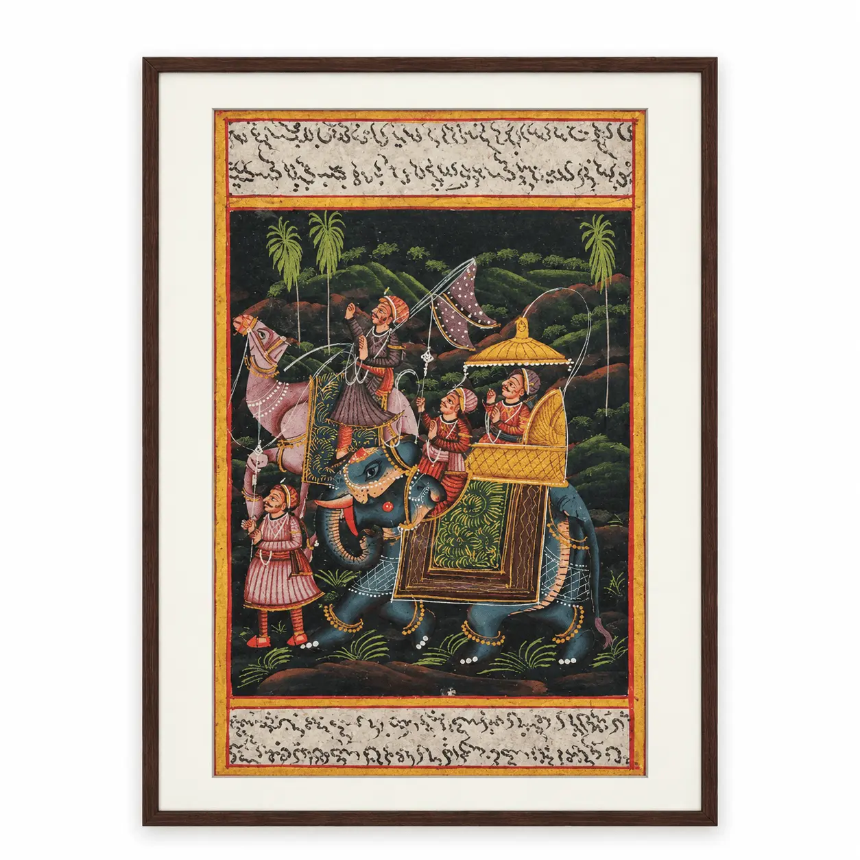 Mughal Elephant & Camel Procession Painting | Handmade Miniature