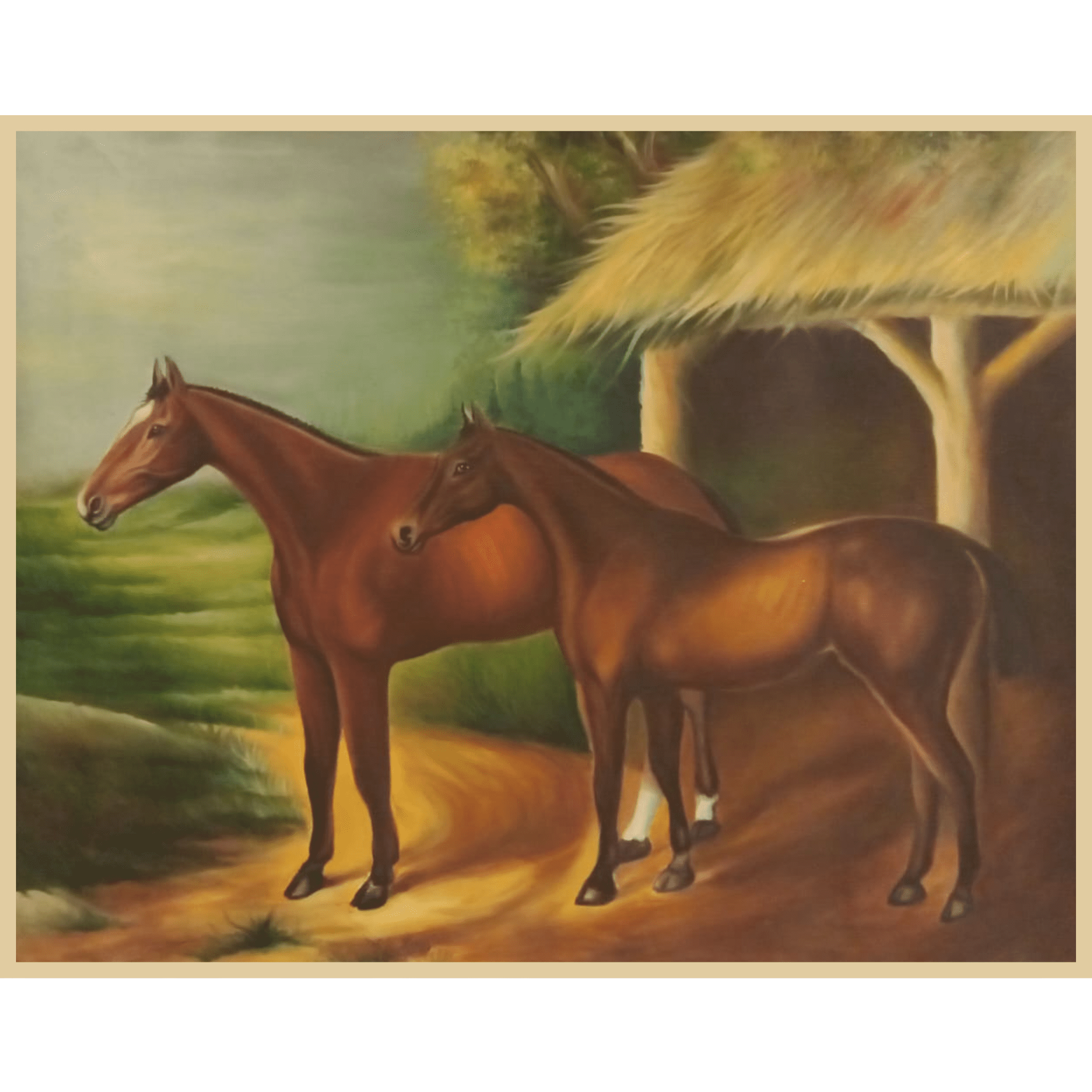 Horse Oil Painting – Handmade Artwork of Two Horses
