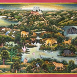 Forest Scene Basdara Hills – Rajasthani Miniature Painting