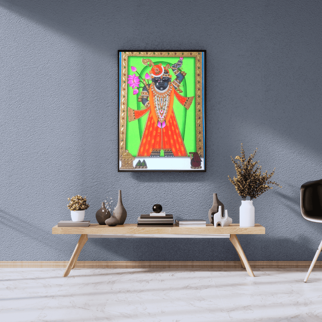 Gold Leaf Shrinathji Painting by nathdwara artist