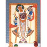 Elegant Shrinathji Painting in Framed Pichwai Style on Handmade Paper