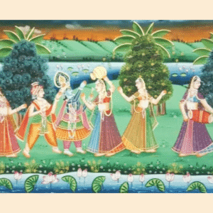 Krishna Raas Leela Pichwai Painting on cloth – Handmade Rajasthani art