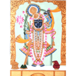 Divine Shrinathji painting with lotus in handmade Pichwai style – RUPASYA