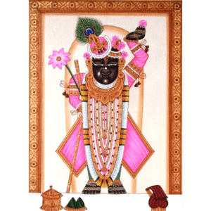Handmade Pink Shrinathji Painting in Pichwai Style – RUPASYA Wall Art