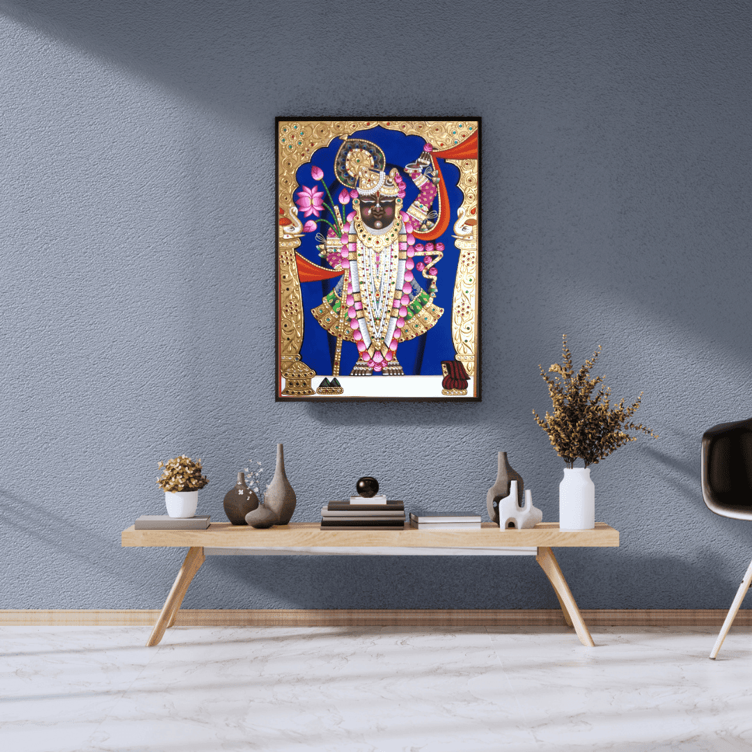 Nathdwara-shrinathji gold painting by artist