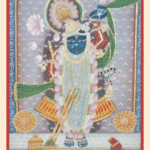 Handpainted Shreenathji Pichwai Painting with intricate detailing and lotus motifs