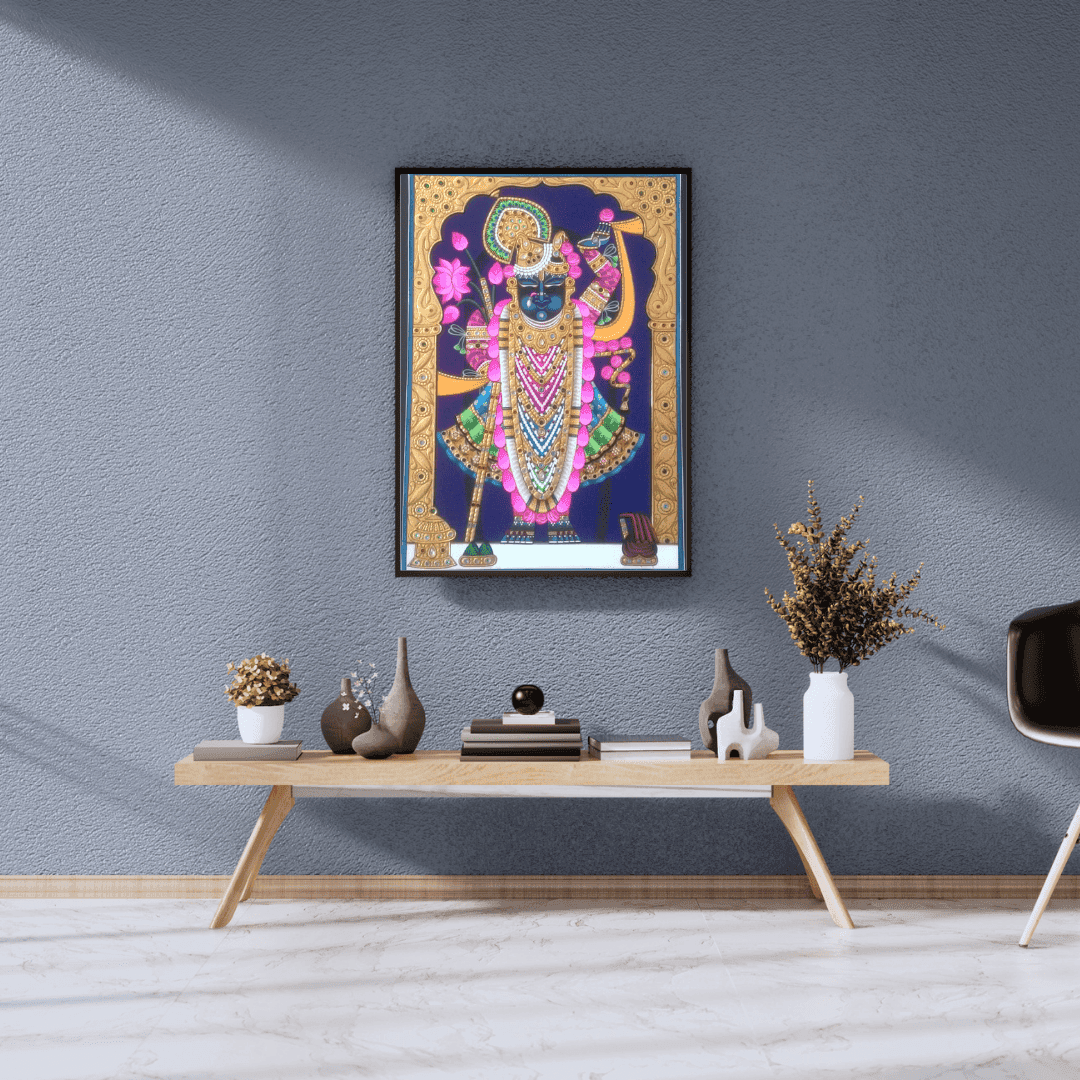 Nathdwara-shrinathji gold leaf painting