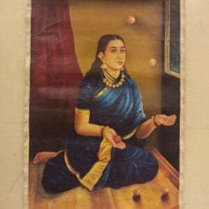 Traditional Indian Woman Miniature Art Painting Handmade 34×23 inch