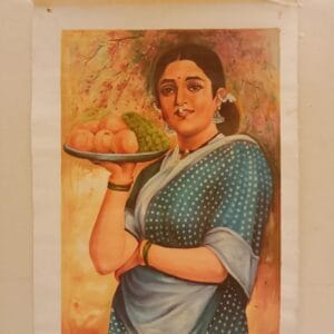 Handmade Indian Lady Portrait Miniature Art Painting – 25×18 inch