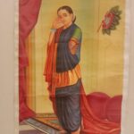 Handmade Indian Woman Portrait Miniature Art Painting – 33×22 inch