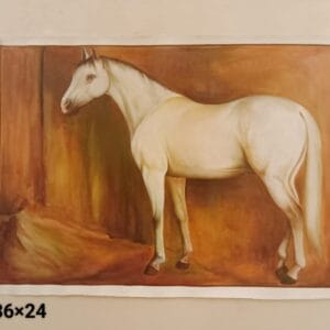 Handmade Horse Miniature Art Painting on Canvas 36×24 Inch