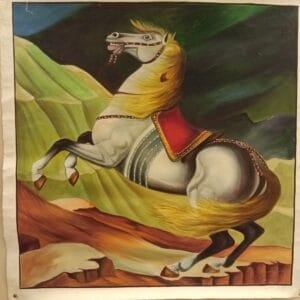 33 x 33 Inch Handmade Horse Miniature Art Painting