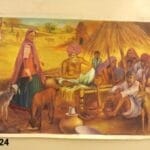 Village Scene Handmade Painting – 38×24 Inch Indian Rural Life Artwork