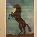 Black Horse Painting – Handmade Horse Wall Art 36 × 24 inch