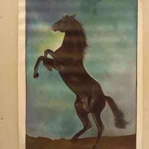 Black Horse Painting – Handmade Horse Wall Art 36 × 24 inch