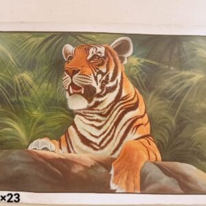 Handmade Tiger Canvas Painting – 36 × 23 Inch