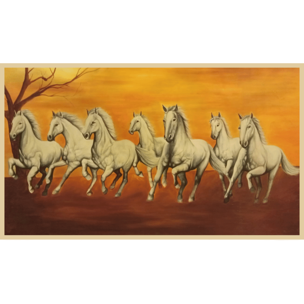 seven running horses oil painting handmade on canvas