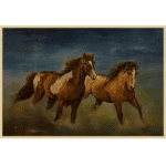 running horse oil painting