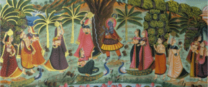 Radha Krishna Pichwai Art on Cloth – Devotional Indian Painting
