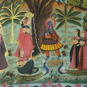 Radha Krishna Pichwai Art on Cloth – Devotional Indian Painting