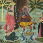 Handmade Radha Krishna Pichwai Painting with Gopis, Peacocks and Lotus