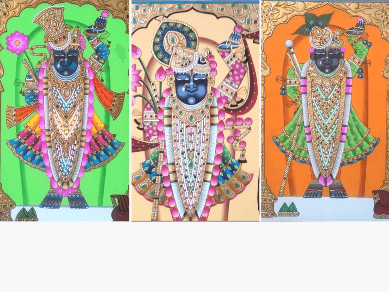 Shrinathji Painting - Gold leaf & Pichwai inspired artwork