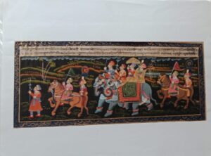 Mughal King with his Convoy:Mughal Miniature Painting
