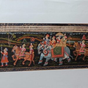 Mughal King with his Convoy:Mughal Miniature Painting