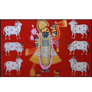 Shrinathji Pichwai Painting with Cows
