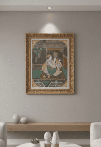 Indian Miniature Painting Of Love Scene Art Of Mughal Era