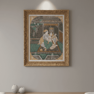 Indian Miniature Painting Of Love Scene Art Of Mughal Era