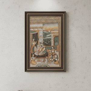 Mughal Love Scene Miniature Painting India Artwork