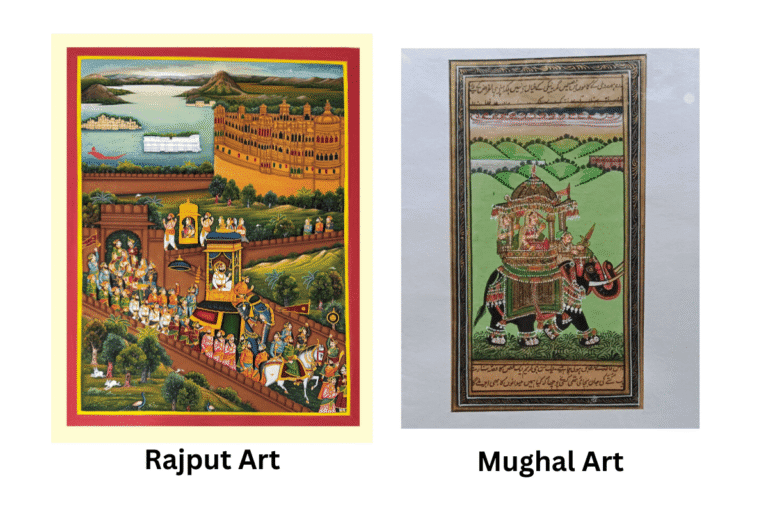 Difference between Mughal and Rajput painting